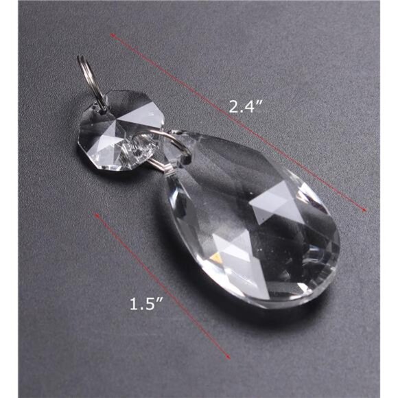 12Pcs38mm Clear Crystal Teardrop Chandelier Prisms Parts Hanging Galss - Picture 2 of 8